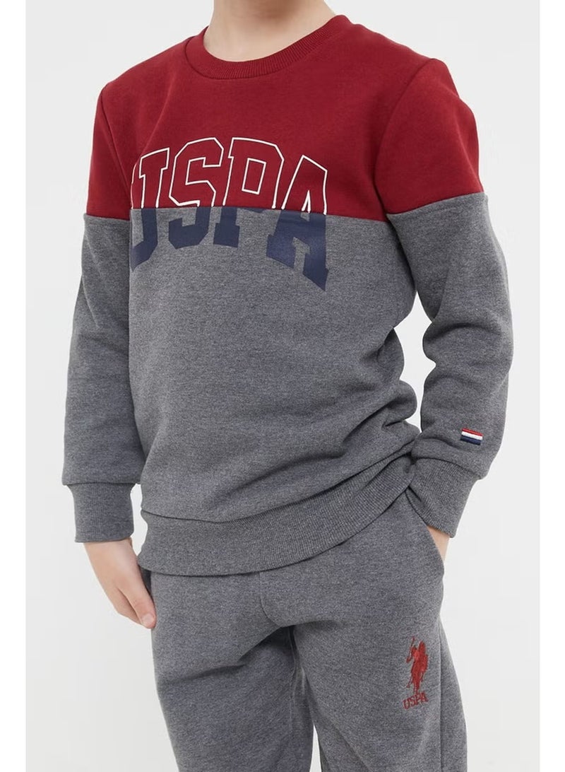 U.S. Polo Assn. BASE. Polo Assn. Base. Polo Assn Licensed Claret Red Boy's Tracksuit Set - Image 4