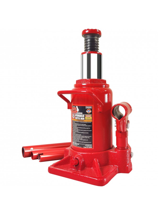 BIG RED جاك زجاجة هيدروليكي تورين T91207A منخفض الملف الشخصي، سعة 12 طن (24,000 رطل)، أحمر - Image 1