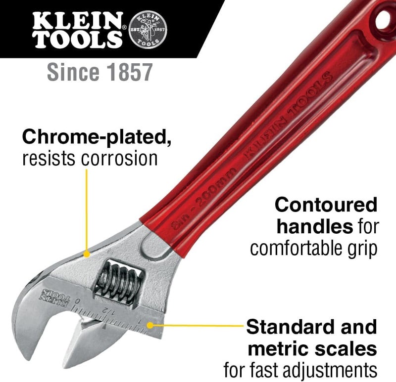 Klein Tools 8-Inch Adjustable Wrench - Image 2