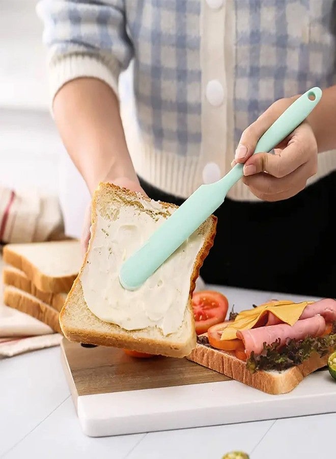 GZLT 4 Pieces Silicone Spatula Set, Long Handle Skinny Spatula & Jar Scraper for Jars, Sourdough Spurtle, Bottles and Containers, Heat-Resistant Non-Stick Spatulas for Mixing, Spreading Jam (4, Green) - Image 4