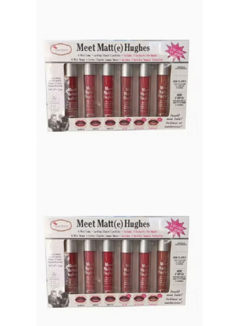 MEETMATE 6-Piece Meet Matt Hughes Liquid Lipstick Set Multicolour Pack of 2 - Image 1