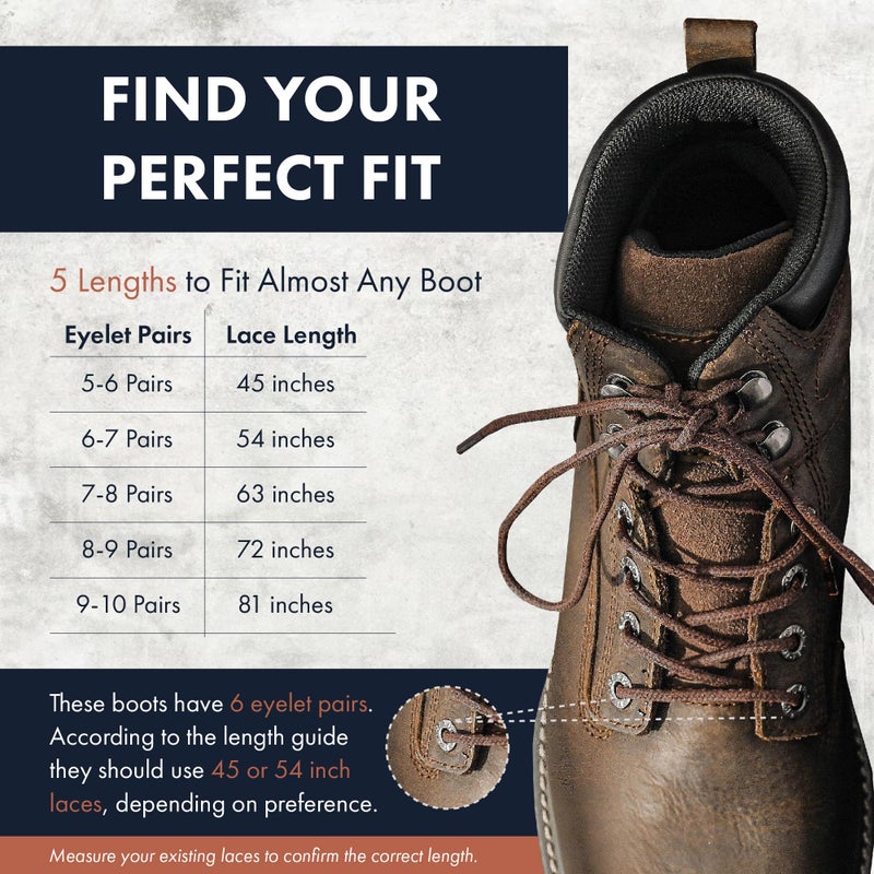 Benchmark Basics Benchmark Waxed Kevlar Boot Laces - Made in USA - Heavy Duty 100% Spun Kevlar Shoe Laces for Work or Hiking - 1 Pair (63 Inches, Dark Brown) - Image 4