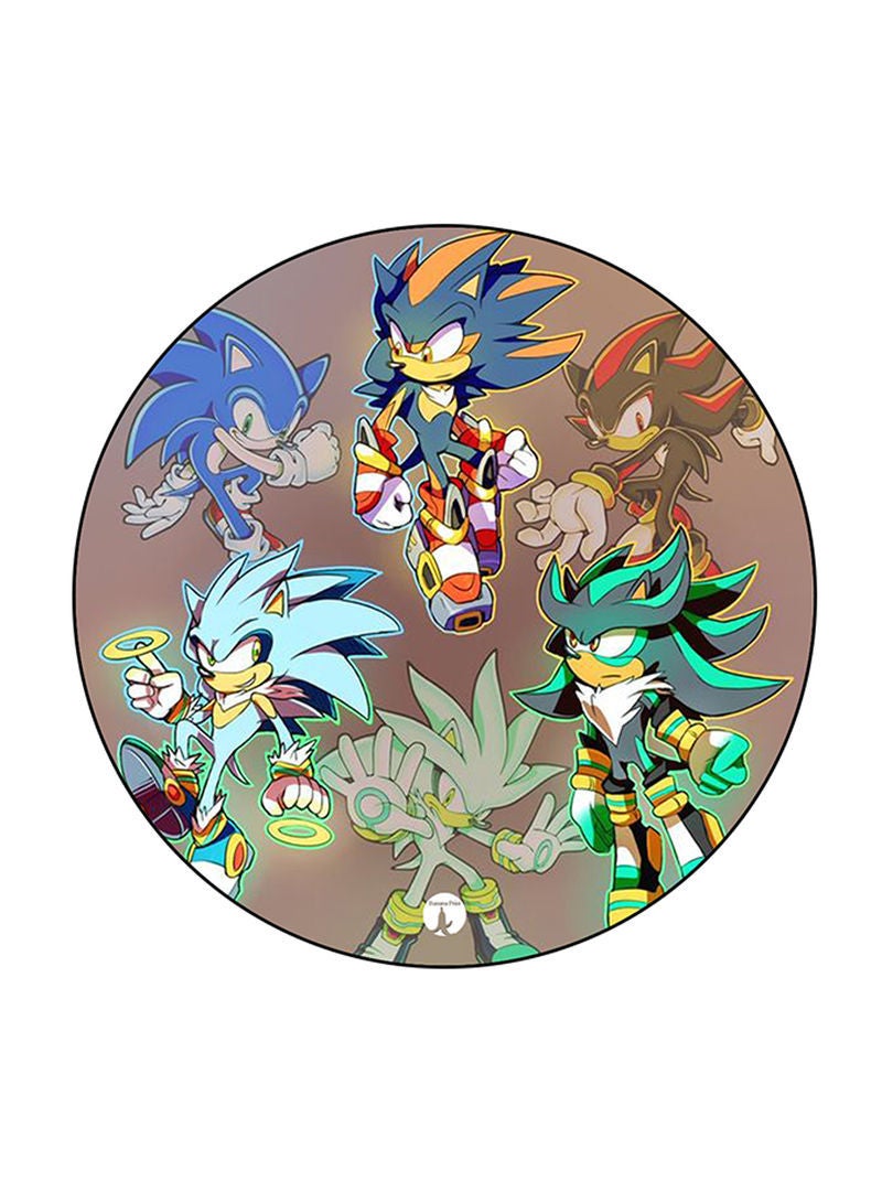 RKN Video Game Sonic Printed Fridge Magnet Round  Multicolour - Image 1