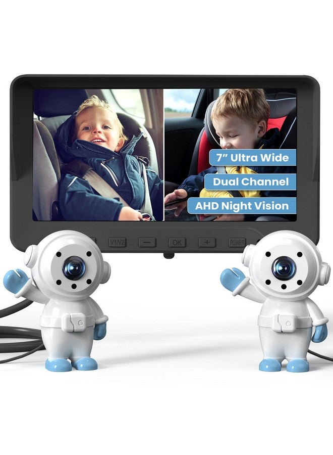 GROWNSY GROWNSY Dual Car Camera Baby Monitor, 7" 1080P AHD Car Camera for 2kids, Backseat Mirror for Baby Rear Facing with Infrared Night Vision, Easily Observe Baby's Every Move  - Image 1