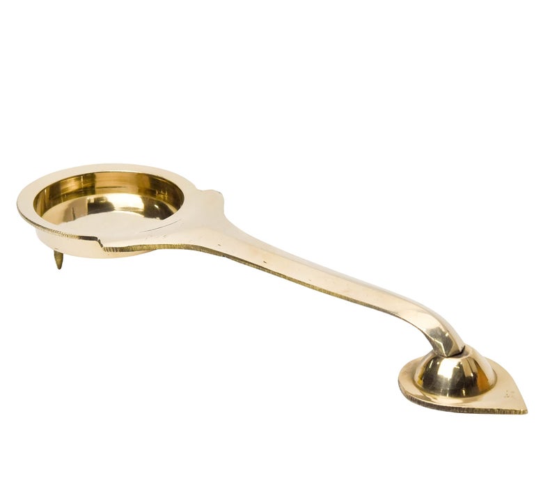 Bhimonee Decor 1-Inch Pure Brass Aarti Diya – Traditional Deepak for Pooja, 140g - Image 4