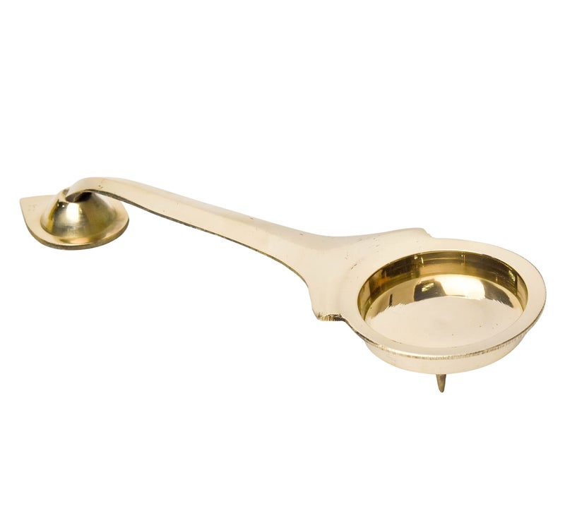 Bhimonee Decor 1-Inch Pure Brass Aarti Diya – Traditional Deepak for Pooja, 140g - Image 1