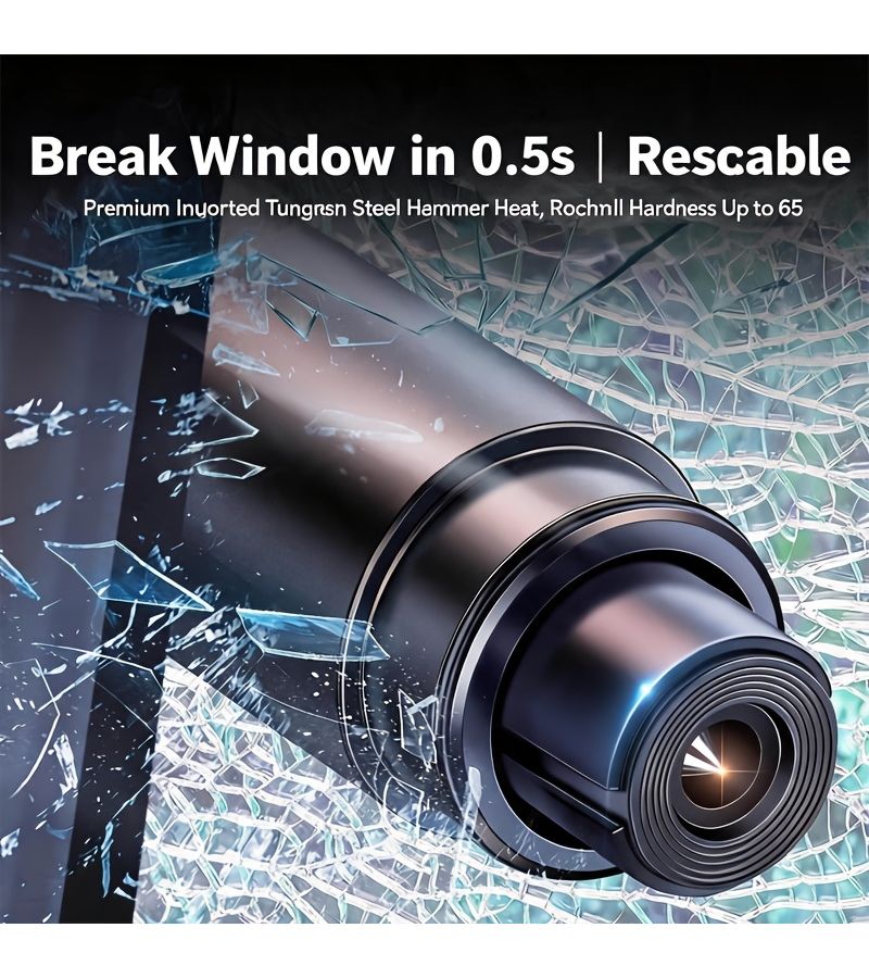 Car Safety Hammer With Tungsten Steel Drill Glass Breaker Compact Portable Emergency Escape Tool For Sudden Situations - Image 2