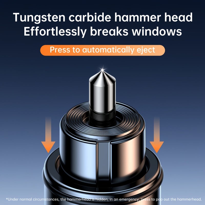 Car Safety Hammer With Tungsten Steel Drill Glass Breaker Compact Portable Emergency Escape Tool For Sudden Situations - Image 4