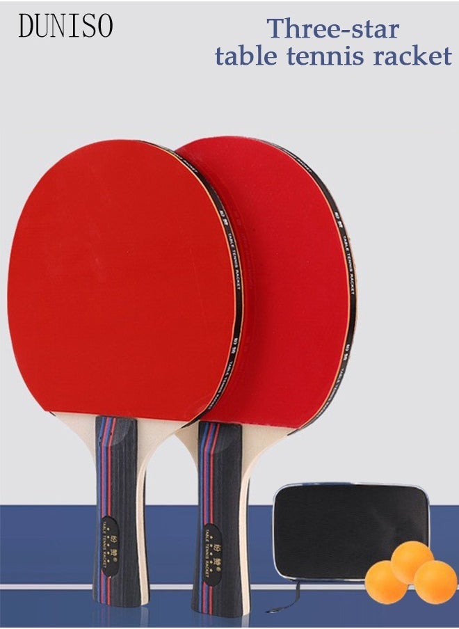 Nariele Ping Pong Paddles High Performance Sets with Premium Table Tennis Rackets 3-Star Ping Pong Balls Compact Storage Case Ping Pong Paddle Set with a Storage Bag 2 Ping-pong Bats and 3 Ping-pong Balls - Image 1