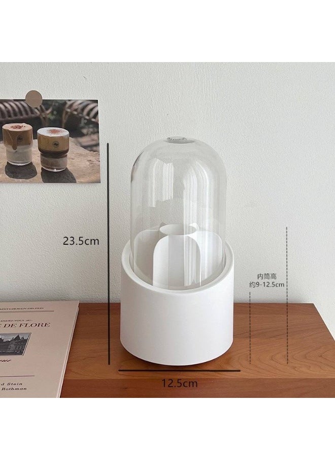 Generic 360° rotating makeup brush organizer – stylish and functional design for organizing brushes and makeup tools. Made from premium imported acrylic, featuring 7 compartments and smooth 360° rotation for easy access. Available in trendy colors, perfect for your vanity.  - Image 4