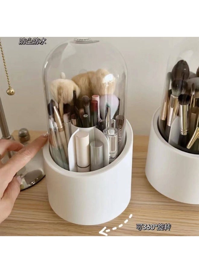 Generic 360° rotating makeup brush organizer – stylish and functional design for organizing brushes and makeup tools. Made from premium imported acrylic, featuring 7 compartments and smooth 360° rotation for easy access. Available in trendy colors, perfect for your vanity.  - Image 2