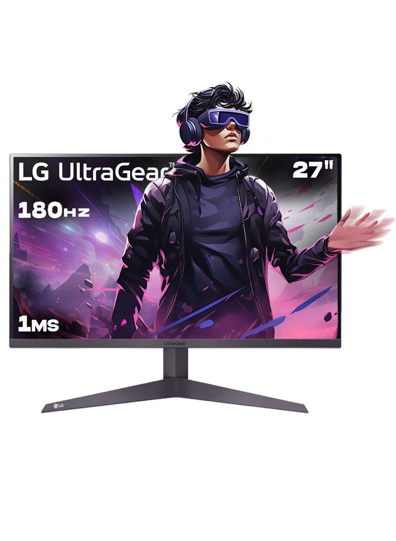 LG 27 UltraGear™ FHD 180Hz Gaming Monitor, 1ms MBR, HDR 10, AMD FreeSync™, Dynamic Action Sync, 16:9 Aspect Ratio 27GS50F-B Black - Image 1