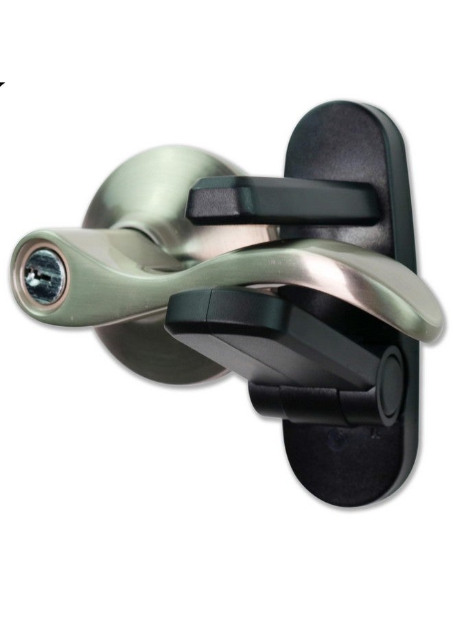 Wappa Baby Door Lever Lock (2 Pack) Prevents Toddlers from Opening Doors. 3.25" L * 1.5" W * 4.5" H Easy One Hand Operation for Adults. Durable ABS with 3M Adhesive Backing. Simple Install, Black - Image 1