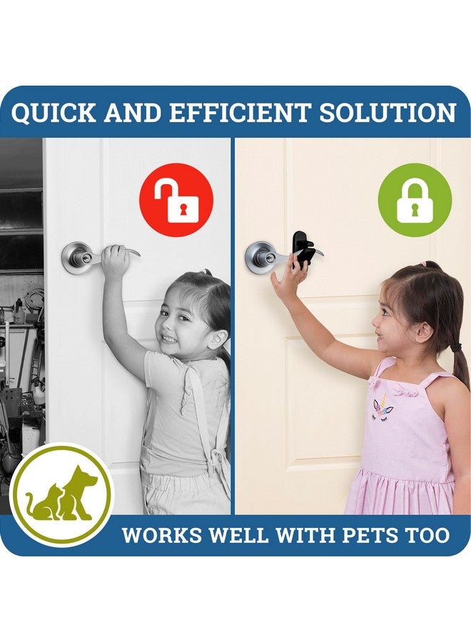 Wappa Baby Door Lever Lock (2 Pack) Prevents Toddlers from Opening Doors. 3.25" L * 1.5" W * 4.5" H Easy One Hand Operation for Adults. Durable ABS with 3M Adhesive Backing. Simple Install, Black - Image 4