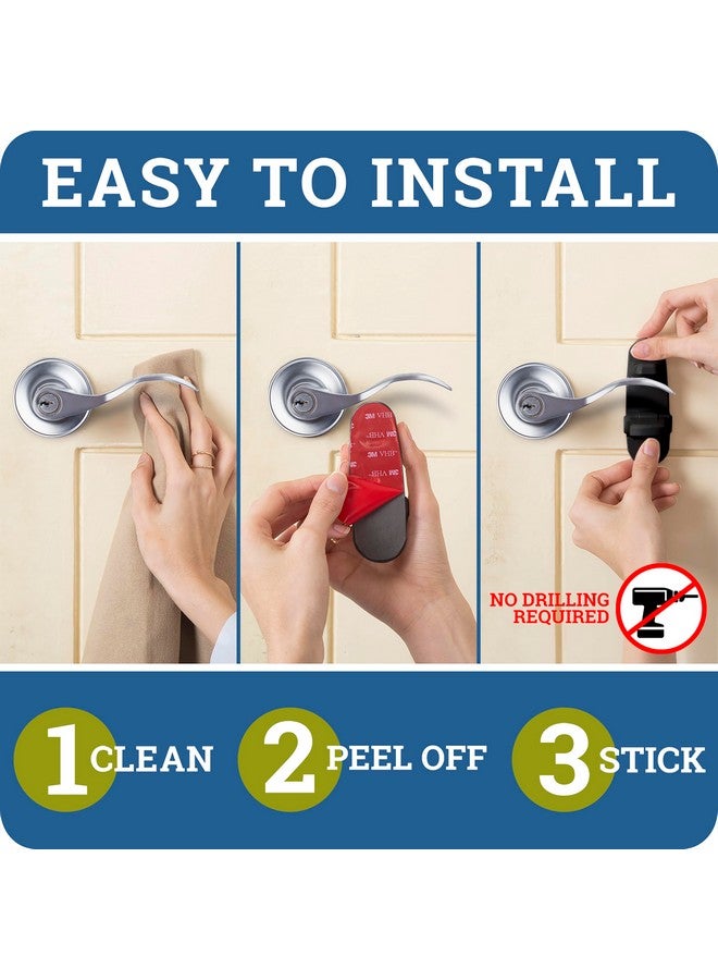 Wappa Baby Door Lever Lock (2 Pack) Prevents Toddlers from Opening Doors. 3.25" L * 1.5" W * 4.5" H Easy One Hand Operation for Adults. Durable ABS with 3M Adhesive Backing. Simple Install, Black - Image 3