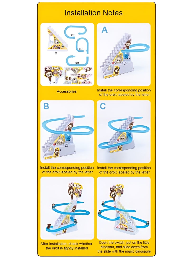 LABUBU Climbing Stairs Toy – Interactive Climbing Slide Playset with Pop Music & Flashing Lights – Battery Operated Track for Kids Ages 3+ – Fun Educational Toy for Toddlers & Preschoolers – Climbing Stairs Duck – Colorful Motion Toy for Early Learning & Entertainment – Ideal Birthday Gift for Boys & Girls - Image 4