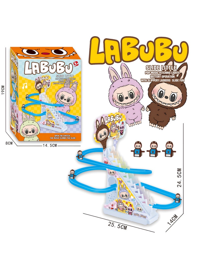 LABUBU Climbing Stairs Toy – Interactive Climbing Slide Playset with Pop Music & Flashing Lights – Battery Operated Track for Kids Ages 3+ – Fun Educational Toy for Toddlers & Preschoolers – Climbing Stairs Duck – Colorful Motion Toy for Early Learning & Entertainment – Ideal Birthday Gift for Boys & Girls - Image 5