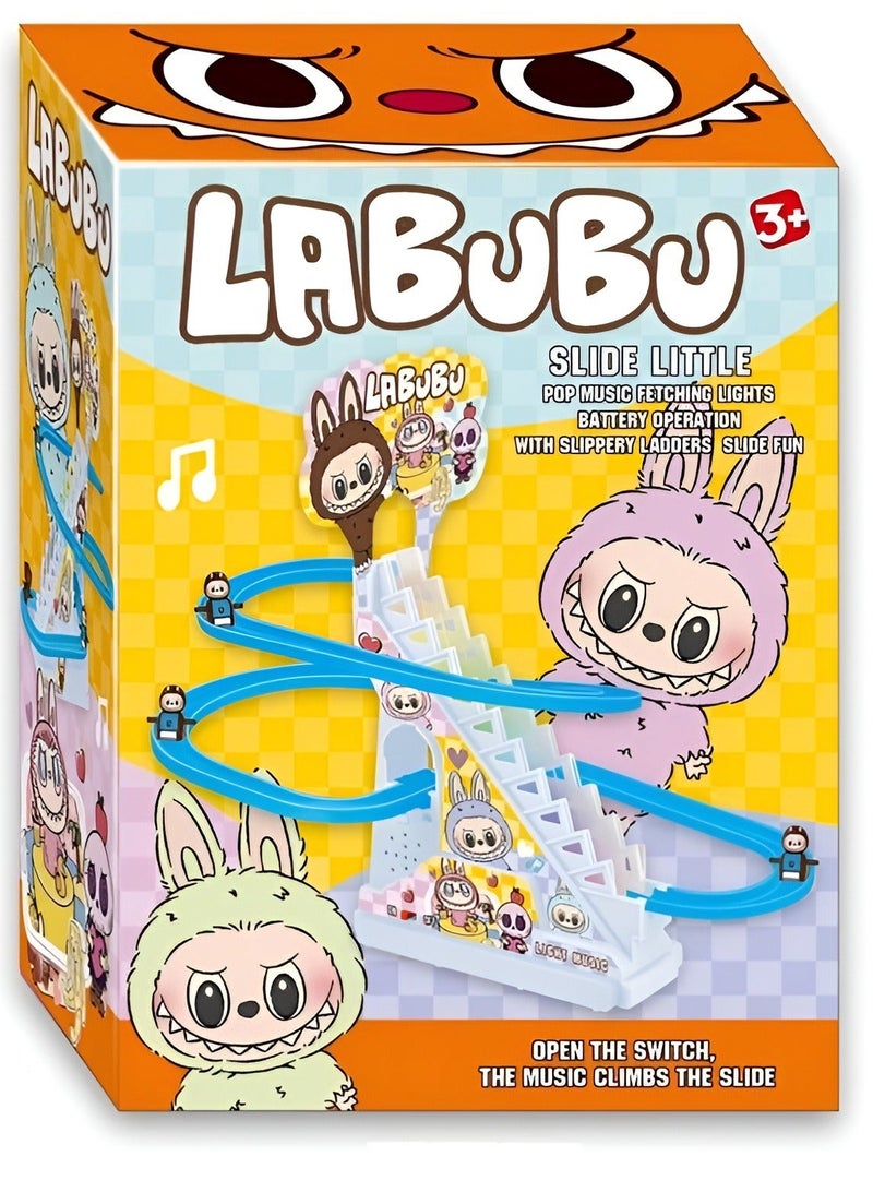 LABUBU Climbing Stairs Toy – Interactive Climbing Slide Playset with Pop Music & Flashing Lights – Battery Operated Track for Kids Ages 3+ – Fun Educational Toy for Toddlers & Preschoolers – Climbing Stairs Duck – Colorful Motion Toy for Early Learning & Entertainment – Ideal Birthday Gift for Boys & Girls - Image 4