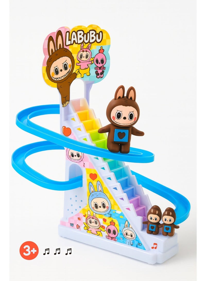 Toys R Us Labubu Climbing Stairs Toy for Kids – Automatic Moving Activity Toy for Toddlers with Light & Music – 3 Piece Climbing Duck - Image 1