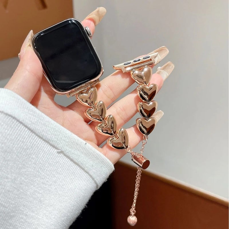 Bluejw Premium Gold Stainless Steel Watch Band for Apple Watch Ultra 49mm, Replacement Bracelet Strap - Image 2