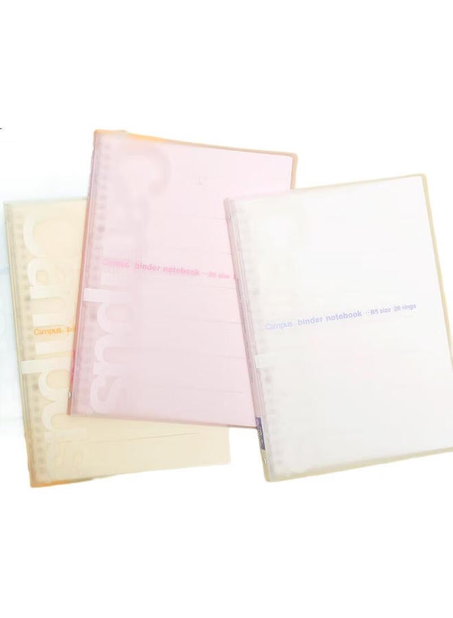Kokuyo Imported B5 Notebook Campus Pastel Soft Loose-leaf Notebook, 10 Sheets 6mm*36 Lines, Pink, 1 Book, Ru-p733p - Image 3