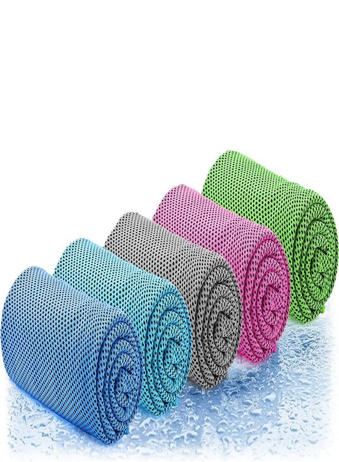 Clovis 5pcs Cooling Towels (40" x 12") Ice Towel Soft and Breathable for Neck and Face Cooling Towel, Microfiber Towel for Yoga, Exercise, Running, Golf, Gym, Camping, Beach and Other Activities - Image 1