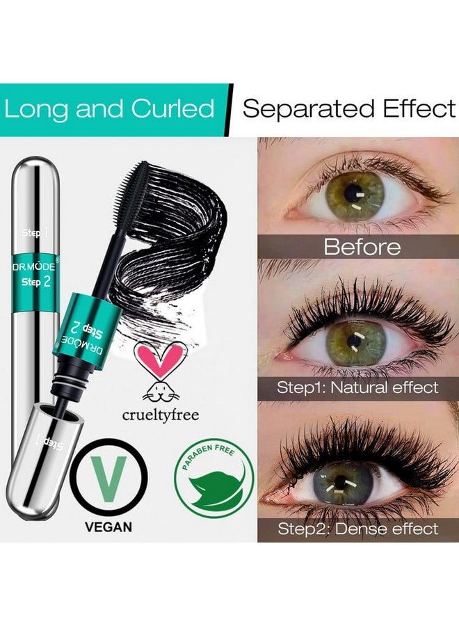 درمود ماسكارا ألياف الحرير رباعية الأبعاد - ماسكارا 2 في 1، طول أسود 5 مرات أطول، مظهر طبيعي وذو تأثير زائف في ماسكارا واحدة تدوم طويلاً، مكياج للنساء - Image 4