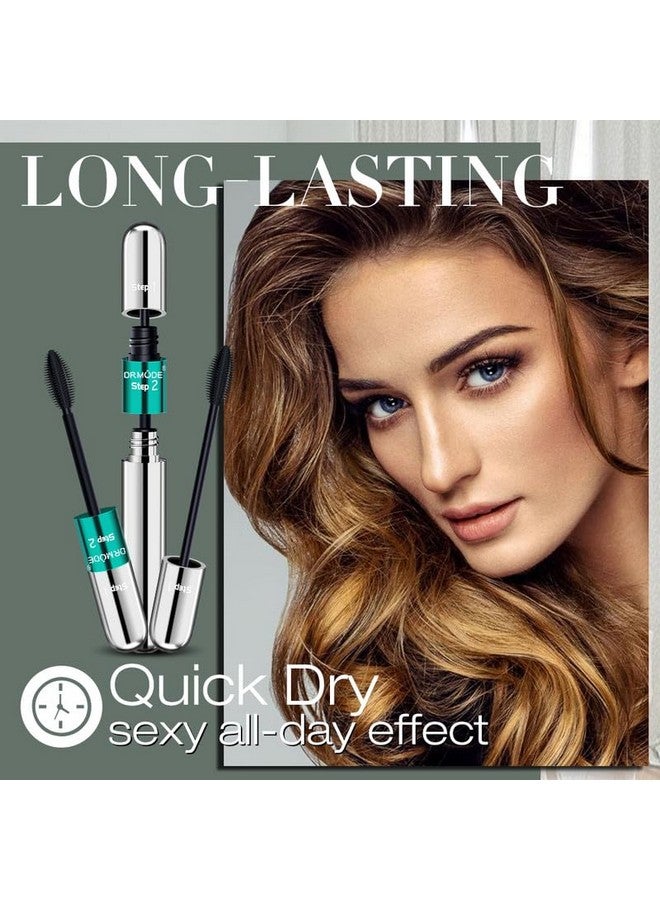 درمود ماسكارا ألياف الحرير رباعية الأبعاد - ماسكارا 2 في 1، طول أسود 5 مرات أطول، مظهر طبيعي وذو تأثير زائف في ماسكارا واحدة تدوم طويلاً، مكياج للنساء - Image 5