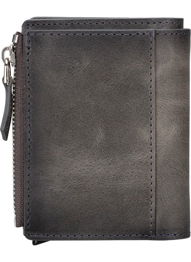 PLM - Leather Wallet and Card Holder, Mechanism, Holds 10 Cards, Effect Gray - Image 1