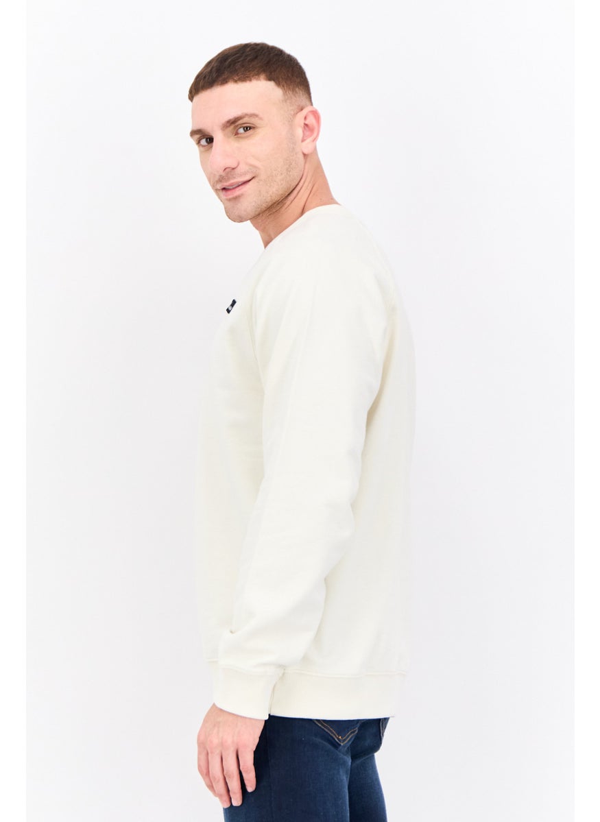 Penfield - Men Crew Neck Long Sleeves Embroidered Logo Sweatshirt, Off White - Image 1