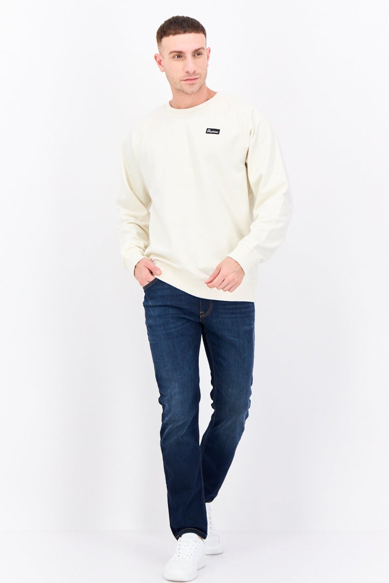 Penfield Men Crew Neck Long Sleeves Embroidered Logo Sweatshirt, Off White - Image 4