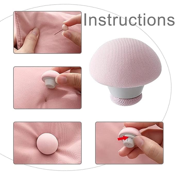 PEESTI Pink Mushroom Shape Duvet Clips NonSlip Cover Fixator Comforter Quilt Holder with OneKey Unlock for Blanket Bed Sheet Curtain Pack of 12 - Image 5