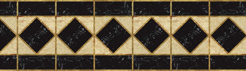WallDesign Wallpaper Border - Sticker Stone Inlay Diamond Pattern - for Kitchen, Door, Floor, Bathroom Decoration - 3 inch by 10 ft - Glossy Laminated Waterproof Vinyl Roll - Image 1