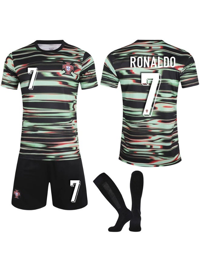 general 2025-2026 Portugal training football uniform set #7 RONALDO football jersey shorts socks gift set children's size and adult size, A gift for fans and friends  - Image 1