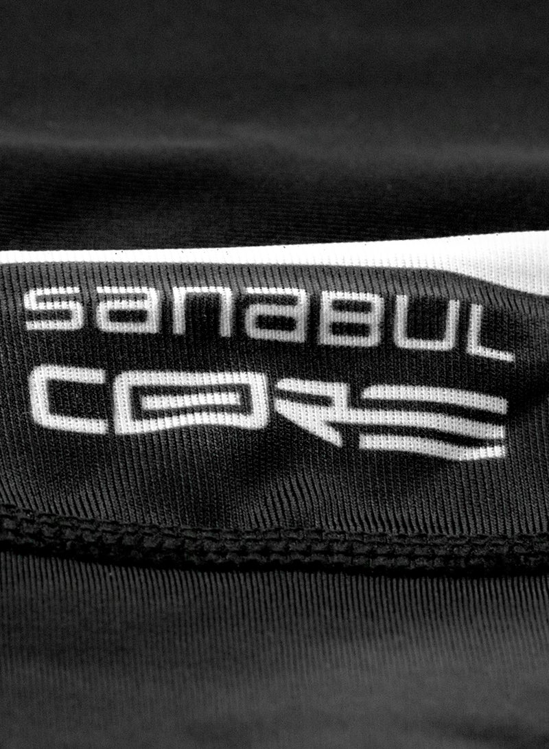 Sanabul  Sanabul Core Short Sleeve Rash Guard – Quick Dry Compression Shirt for Men Black/WHITE, MEDIUM - Image 4