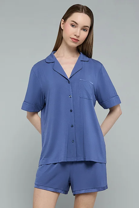 أر أند بي Solid Shorty Pyjama Set