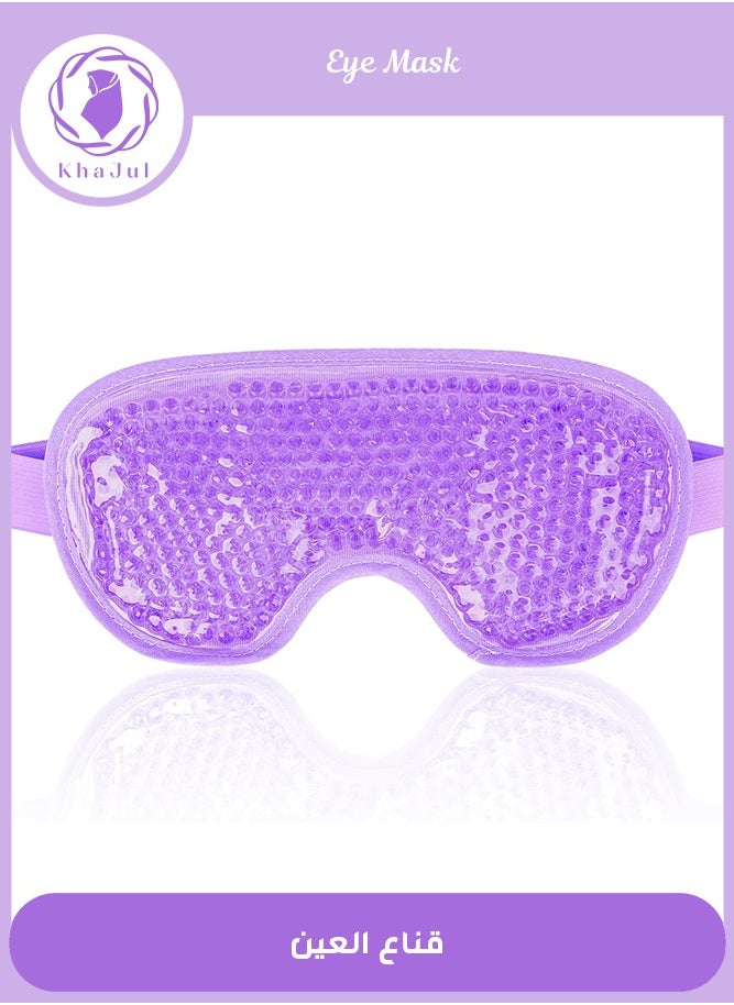 KHAJUL - Eye Cooling Mask Reusable Ice Glasses for Migraine, Headaches, Allergies, Puffy Eyes, Dry Eyes (Purple) - Image 1