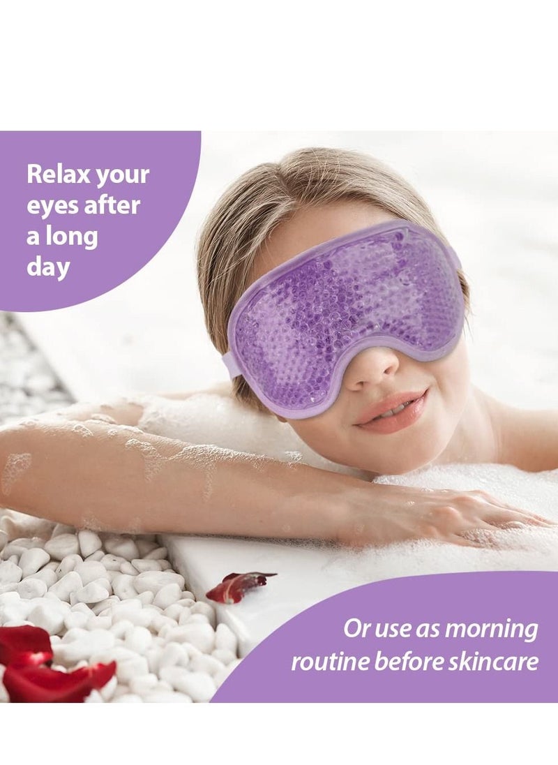KHAJUL - Eye Cooling Mask Reusable Ice Glasses for Migraine, Headaches, Allergies, Puffy Eyes, Dry Eyes (Purple) - Image 1
