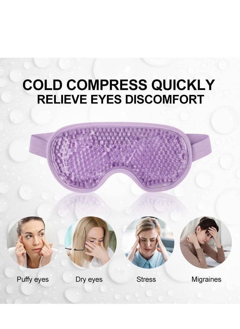 KHAJUL - Eye Cooling Mask Reusable Ice Glasses for Migraine, Headaches, Allergies, Puffy Eyes, Dry Eyes (Purple) - Image 1