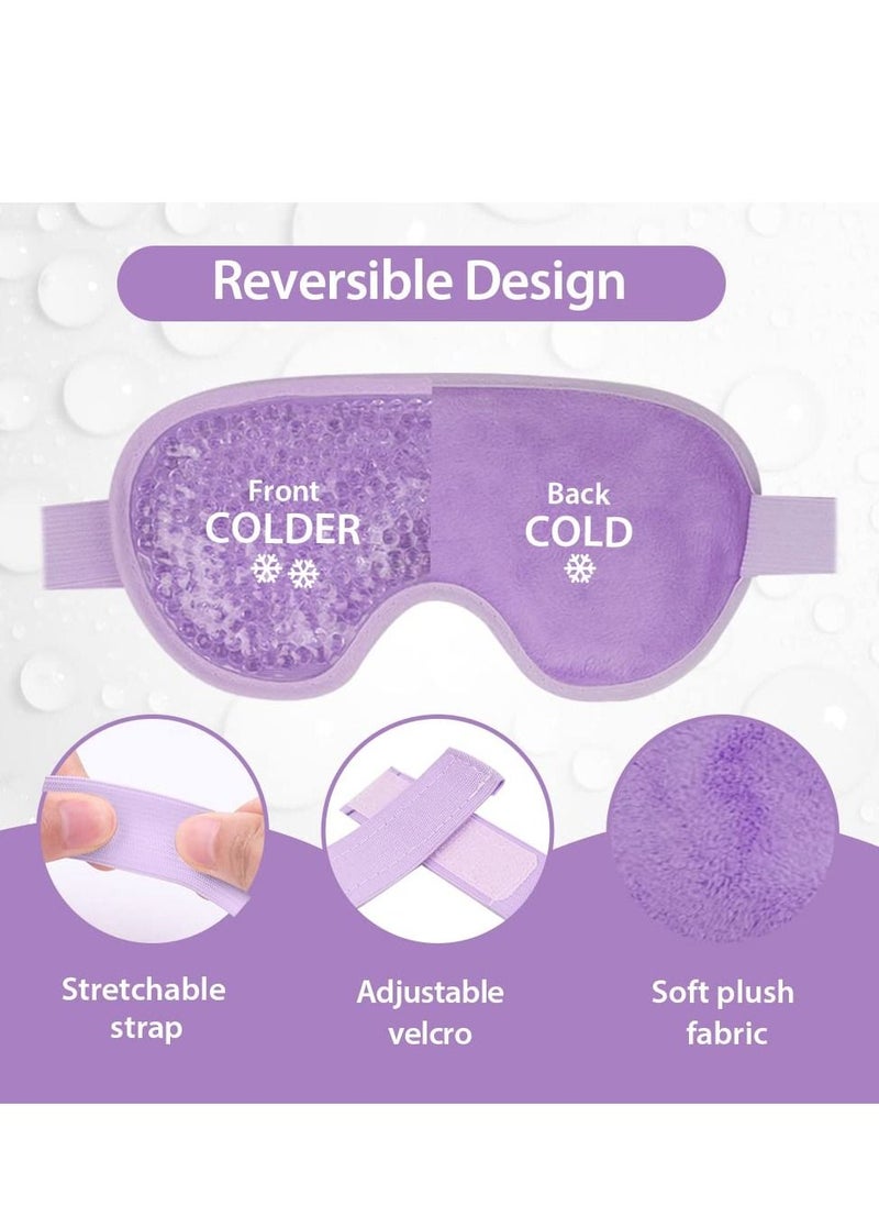 KHAJUL - Eye Cooling Mask Reusable Ice Glasses for Migraine, Headaches, Allergies, Puffy Eyes, Dry Eyes (Purple) - Image 1