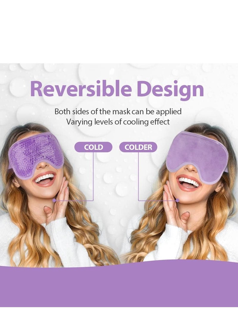 KHAJUL - Eye Cooling Mask Reusable Ice Glasses for Migraine, Headaches, Allergies, Puffy Eyes, Dry Eyes (Purple) - Image 1