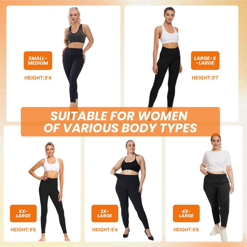 YOLIX Workout Black Leggings for Women - High Waisted Yoga Pants Tummy Control Compression for Running - Image 4