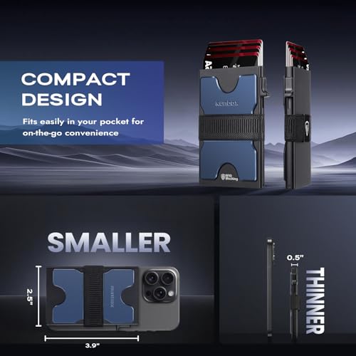 RUNBOX Mens Business Card Holder, Slim Card Wallet for Men and Women, Minimalist RFID Blocking Wallet with Pop-Up Function, Thin Design, Metal Cases Holds 6+6 Cards, Gifts for Men, Men's Accessories - Image 3