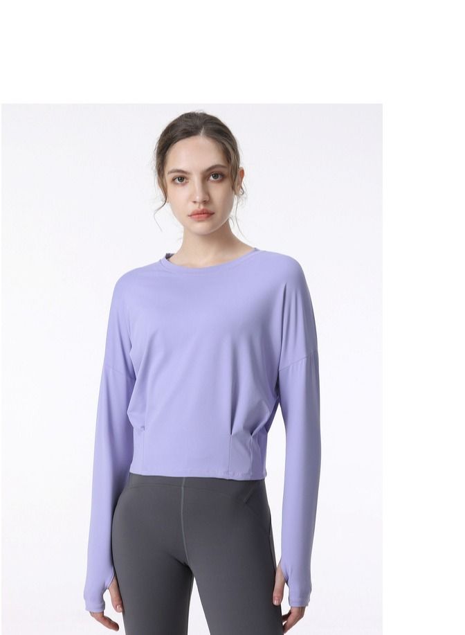 Loquat Fitness Exercise Running Speed Dry T-shirt Yoga Clothing Purple 
