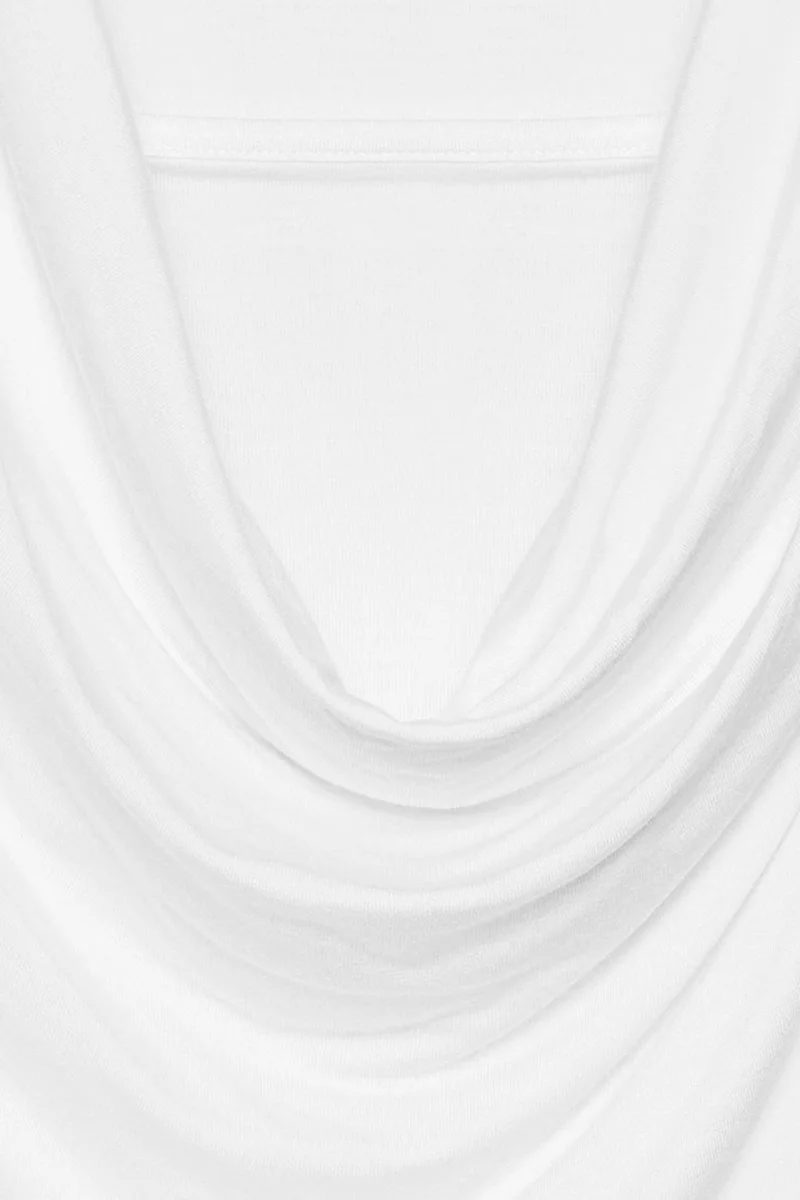 Dilvin White DILVIN Sleeveless Cowl Neck Jersey Blouse for Women | Best Price UAE