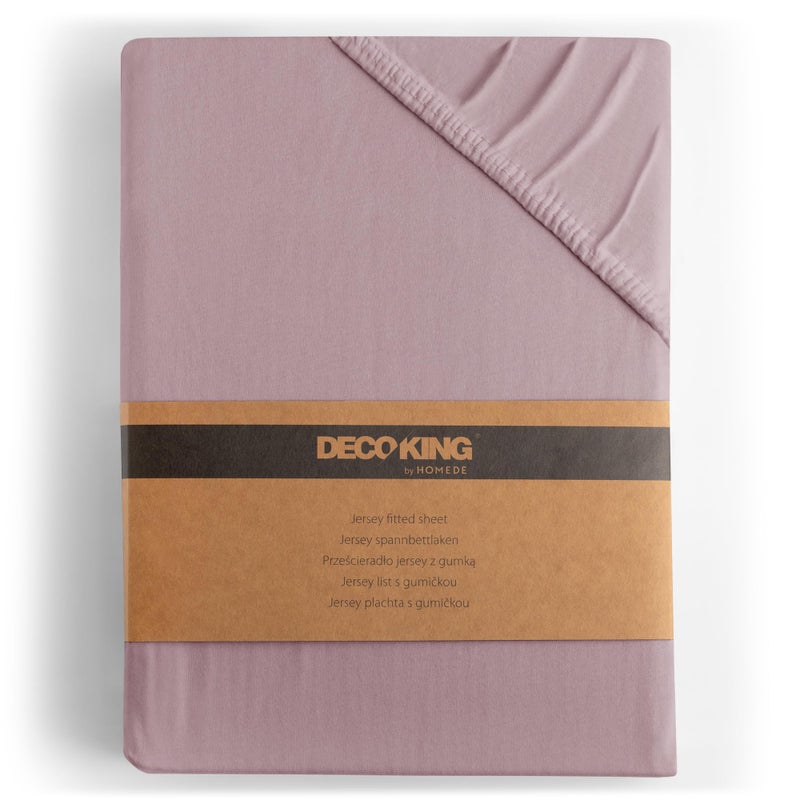 DecoKing Fitted Sheet Double 100 Combed Cotton Soft Jersey Bed Sheet 120x200140x200 cm Heather Amber