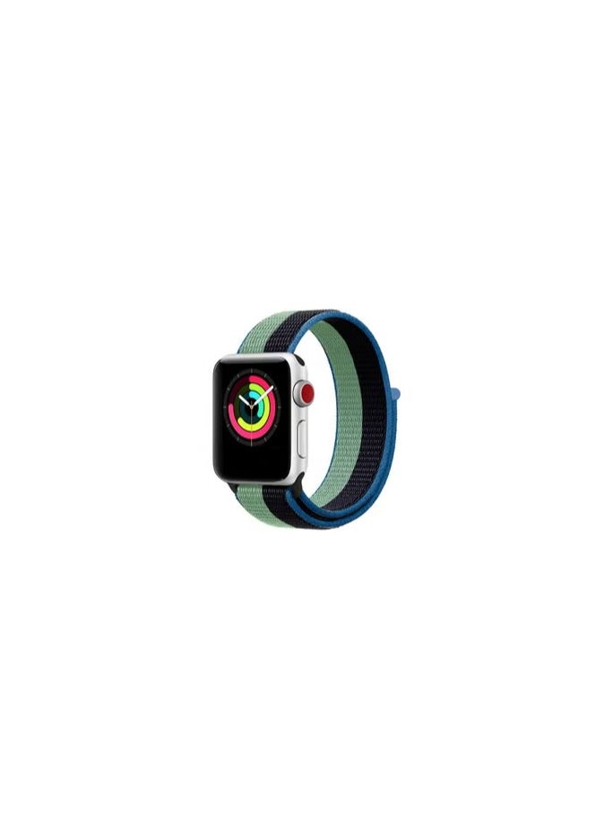 CATANES - Apple Watch 38mm 40mm 41mm Nylon Sport Loop Band Compatible with iWatch Series 7/SE/6/5/4/3/2/1 Black/Green - Image 1