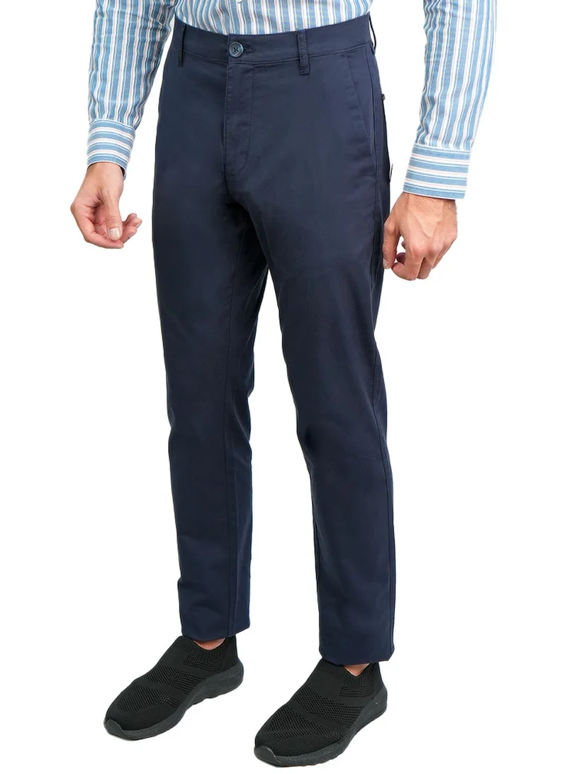 Men’s Slim Tapered Stretch Twill Khakis with Elastic Waist