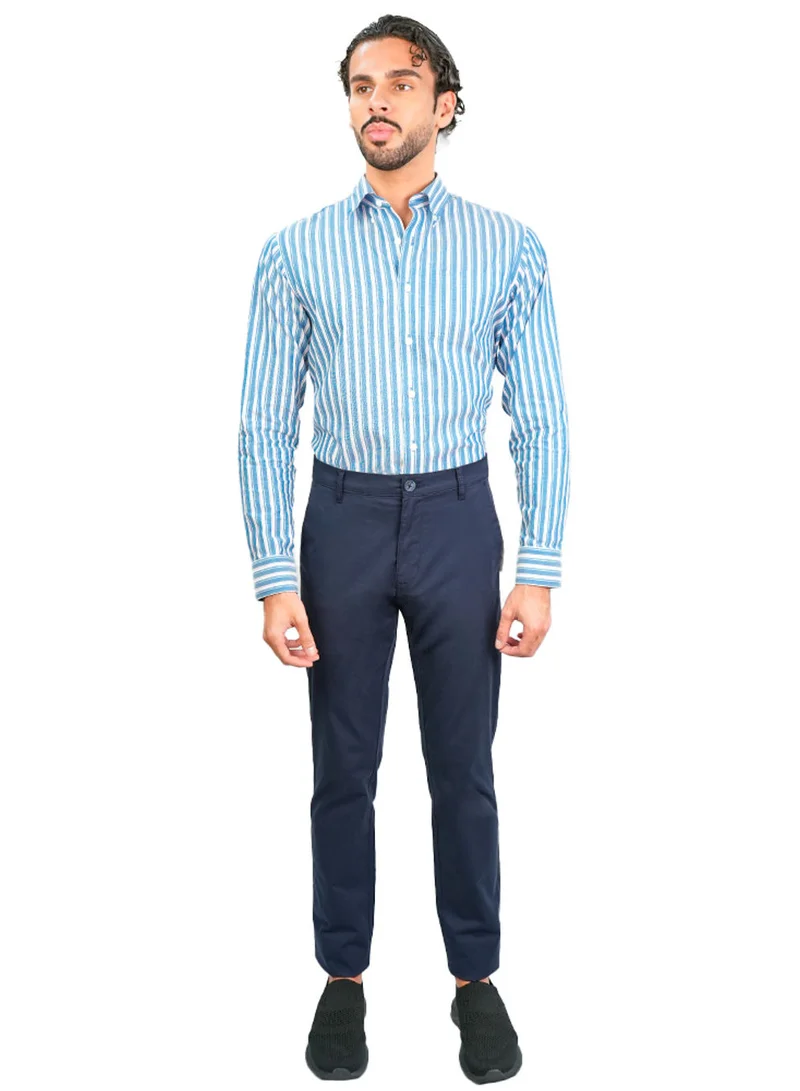 GIORDANO Men’s Slim Tapered Stretch Twill Khakis with Elastic Waist