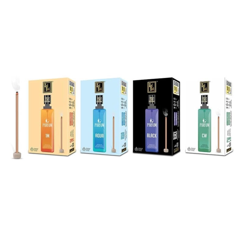 Zed Black Premium Fragrance Bamboo Less Dhoop Incense Sticks Pack of 12 (4 * 3) for Everyday Use - Aroma Incense Sticks (20 Sticks of 7.5 cm per Pack) - Image 1